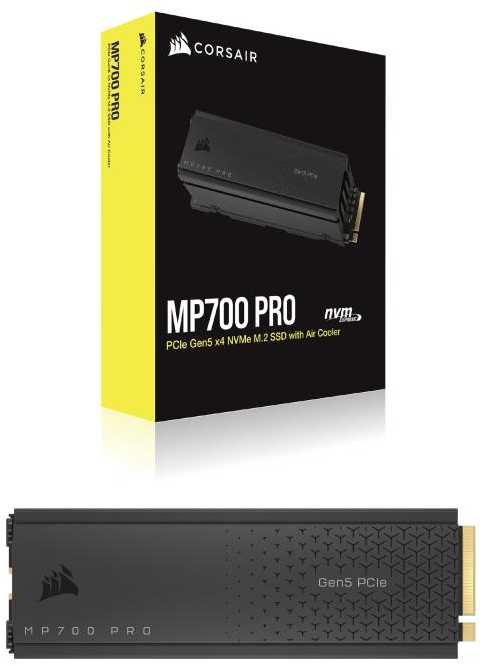 Corsair MP700 Pro NVMe SSD, PCIe 5.0 M.2 Typ 2280 - 2 TB mit Kühlkörper