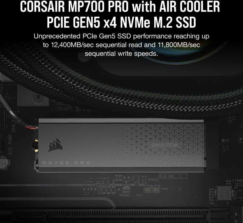 Corsair MP700 Pro NVMe SSD, PCIe 5.0 M.2 Typ 2280 - 2 TB mit Kühlkörper