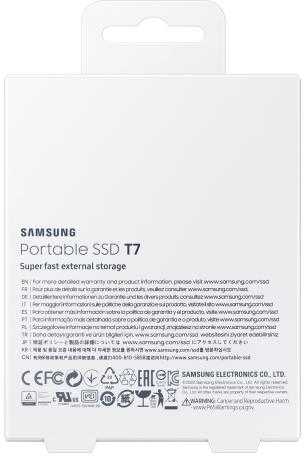 Išorinis kietasis diskas SSD SAMSUNG|T7/1TB/USB 3.2/Rašymo greitis 1000 MBytes/sec/Skaitymo greitis 1050 MBytes/sec/MU-PC1T0H/WW
