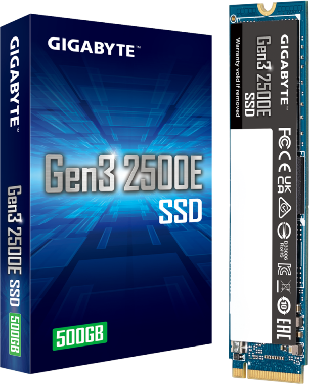 GIGABYTE Gen3 2500E M.2 2280 SSD 500GB PCIe 3.0x4 NVMe1.3