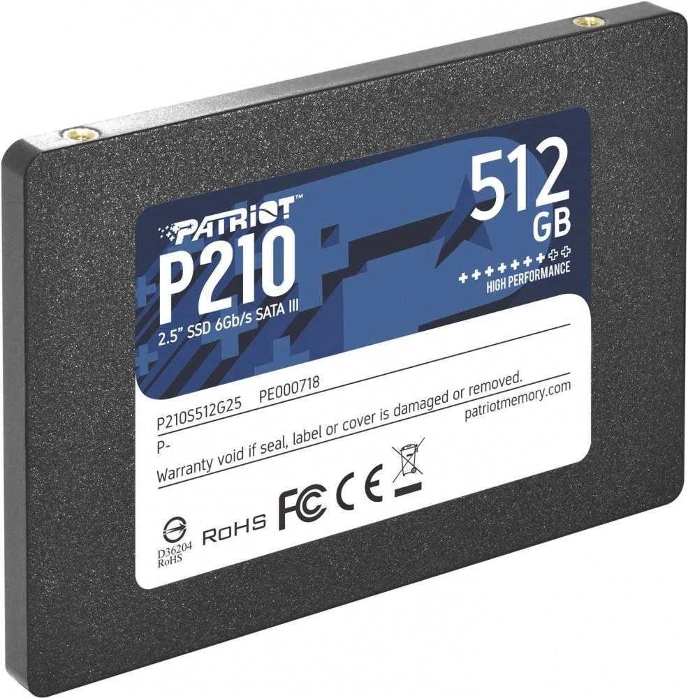 Kietasis vidinis diskas Patriot P210 SSD SATA III 2.5", 512 GB