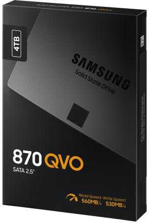 Kietasis diskas SSD SAMSUNG 870 QVO/4TB/SATA 3.0/Rašymo greitis 530 MBytes/sec/Skaitymo greitis 560 MBytes/sec/2,5"/TBW 1440 TB/MTBF 1500000 hours/MZ-77Q4T0BW