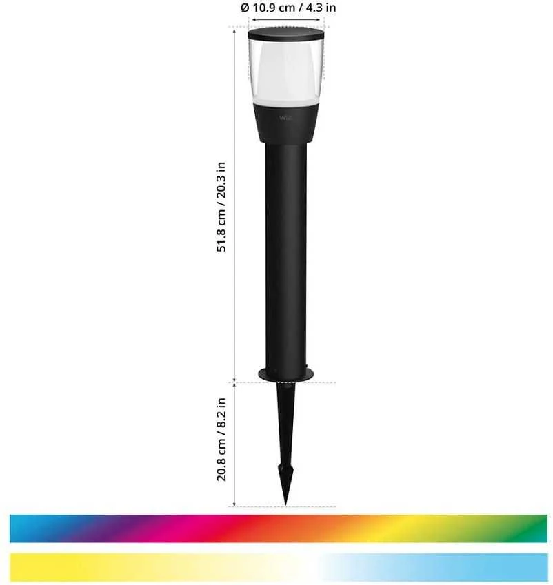 Signify WiZ Elpas Lizdas rozszerzone. B Tunable Baltas&Color 300lm juoda-