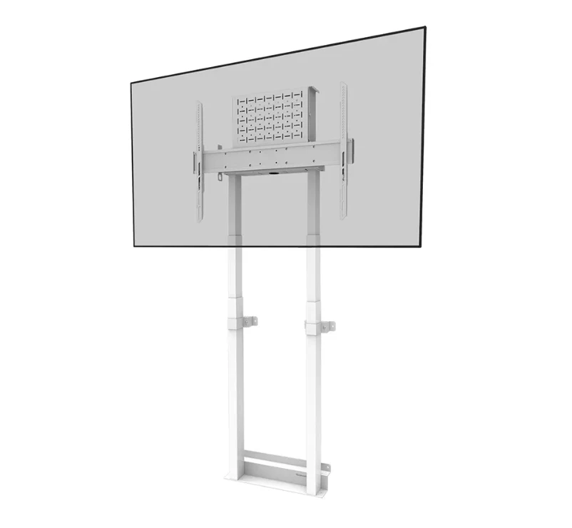 Laikiklis Neomounts NEWSTAR MOTORIZUOTOS SIENINĖS STOVĖLIAI, ĮSKA. LAIKYMO DĖŽĖ, 10 CM. RATAI VESA 100X100 IKI 800X600 Baltas