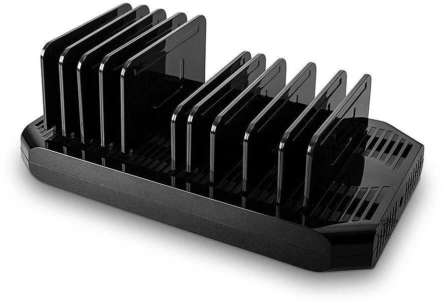USB Įkrovimo Stotis - LINDY 120W 10 Prievadų Įkrovimo Stotis, 8 x USB Type A, 2 x USB Type C, Juoda
