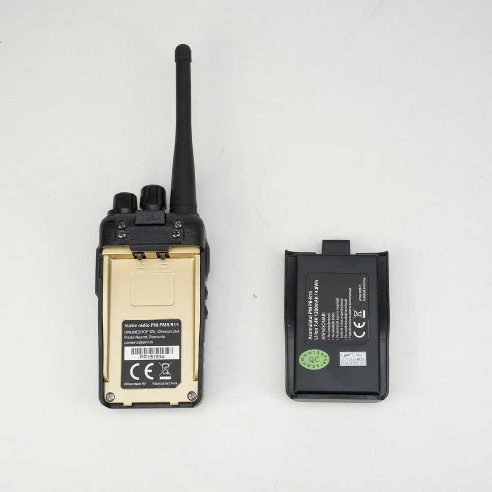 PNI PMR R15 0,5W profesionali nešiojama radijo stotelė, ASQ, TOT, monitorius, programuojama, 1200mAh baterija, CTCSS-DCS kodai