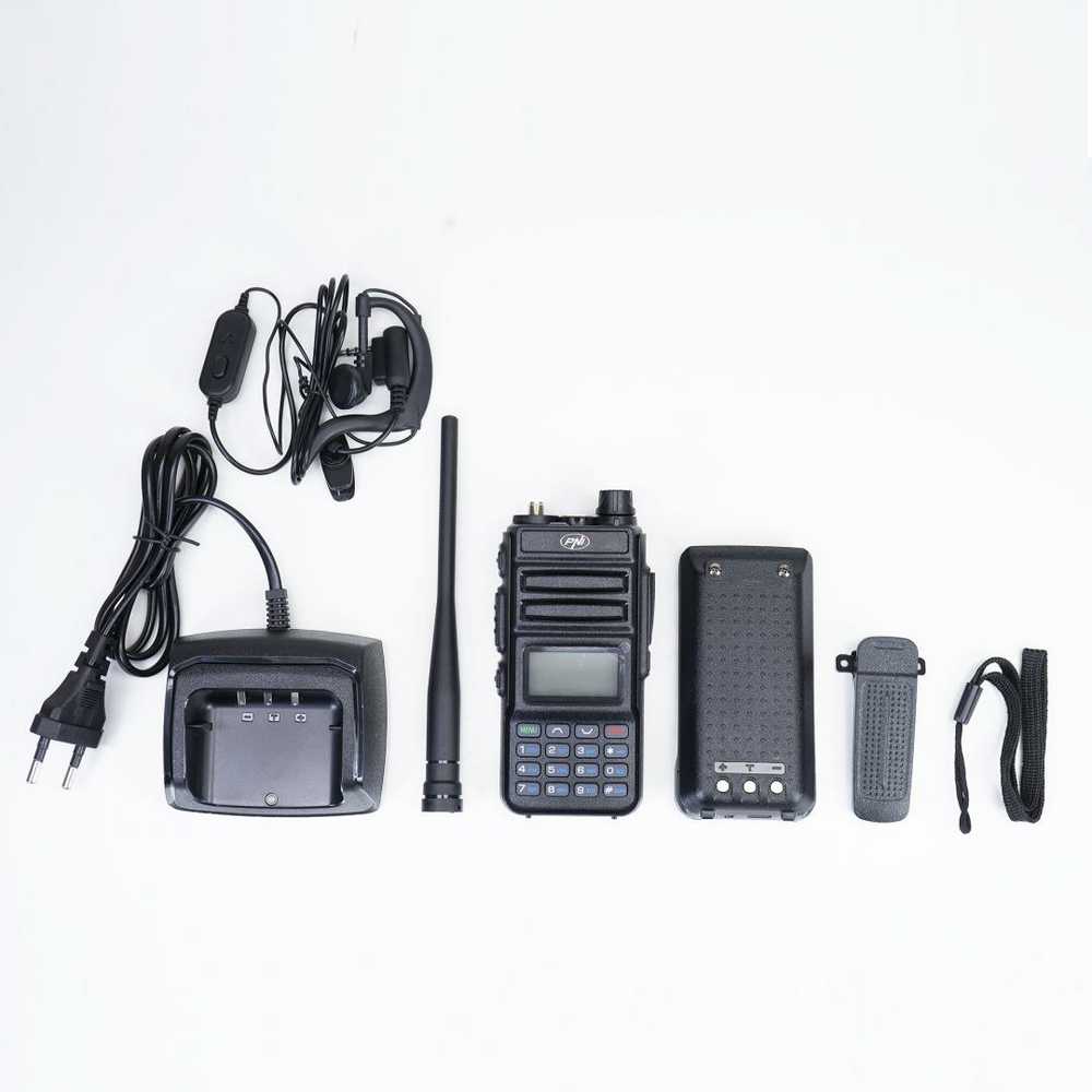 Nešiojama VHF / UHF radijo stotelė PNI P15UV dviejų dažnių, 144-146MHz / 430-440Mhz, 999 kanalų, su 1500 mAh baterija