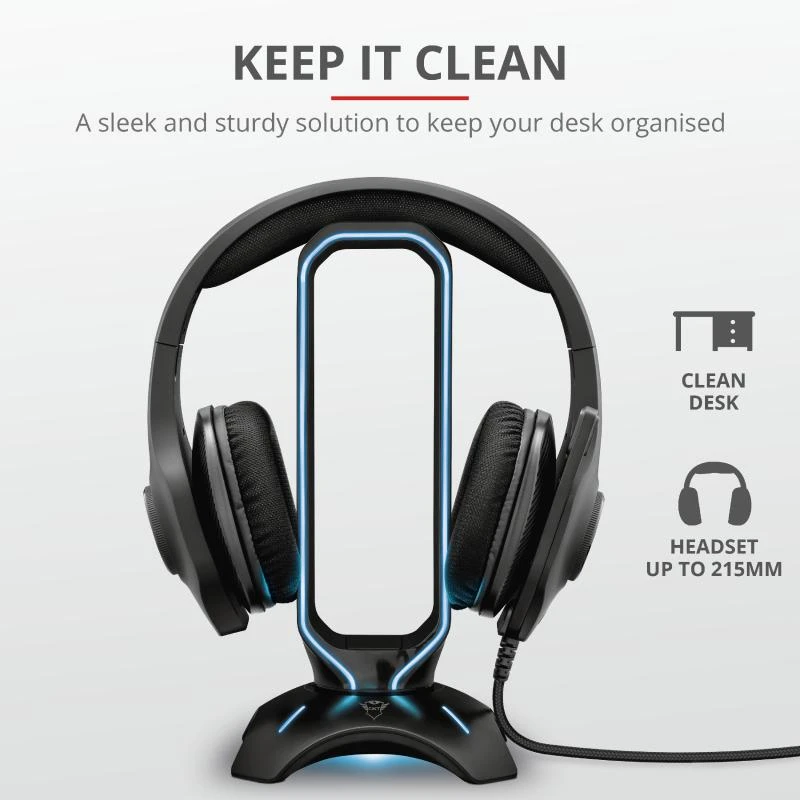 Ausinių stovas Trust GXT 265 Cintar RGB, 23647