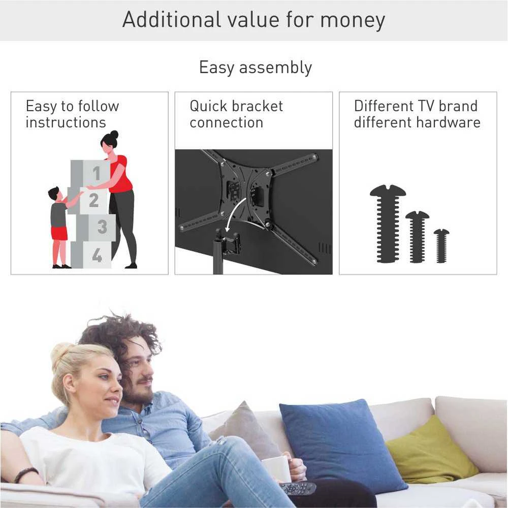 Laikiklis BARKAN SW411H 13"-83" TV, pakreipiamas, su lentyna