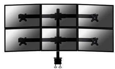Newstar FPMA-D700D6 monitoriaus laikiklis arba stovas 68,6 cm (27") Gnybtas Juoda