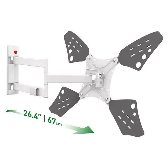 Laikiklis BARKAN 3400LW.W 65" lygiam/lenktam TV, 4 lankstų, sieninis, baltas