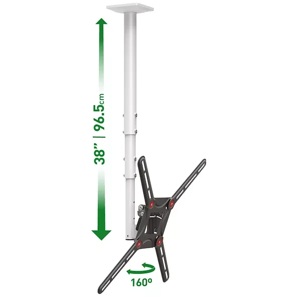 Barkan Flat/ Curved TV Ceiling Mount 3500 Lubinis laikiklis, Full motion, 29-63 ", Maksimalus svoris (talpa) 40 kg, Baltas