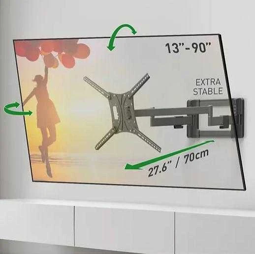 Laikiklis BARKAN BM464L 13"-90" lygiam/lenktam TV, 4 lankstu, sieninis, prailgintas