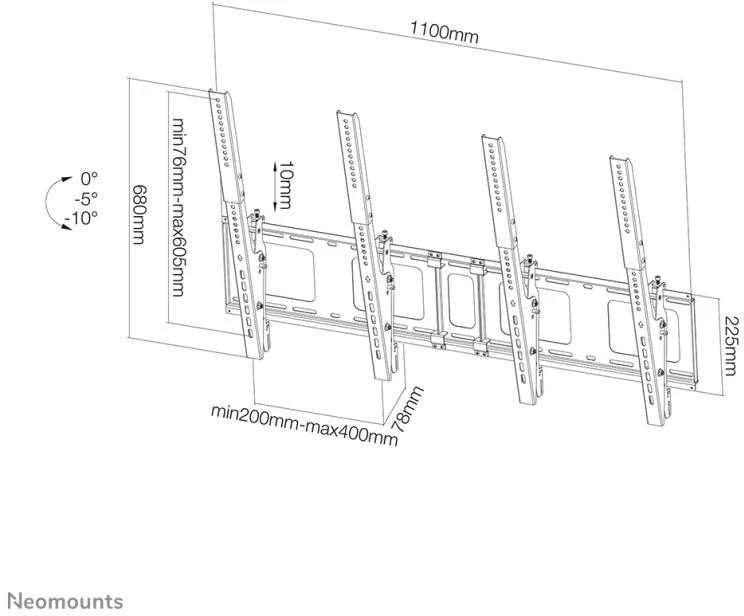 Laikiklis Neomounts Newstar NS-WMB200P 132,1 cm (52") Juoda