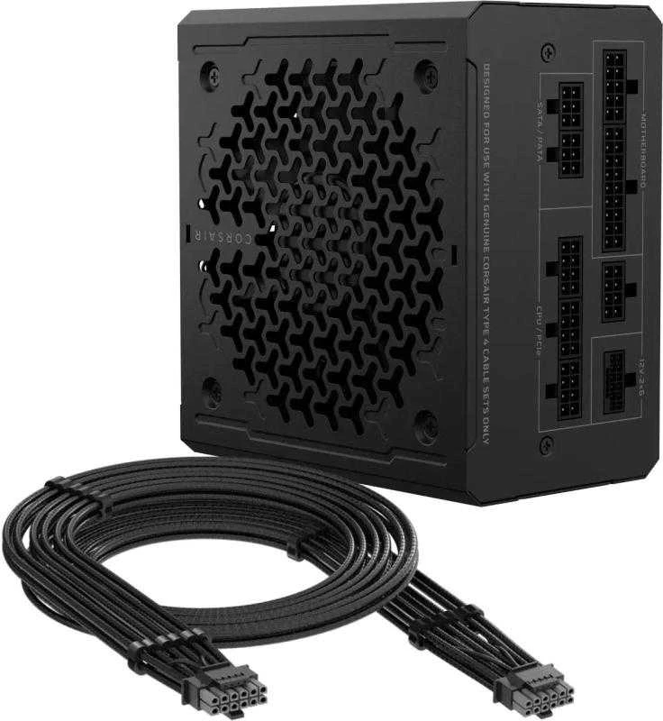 CORSAIR RMe serijos RM1000e 1000 vatų ATX 3.1 PCIe 5.1 Cybenetics Gold sertifikuotas visiškai modulinis maitinimo šaltinis