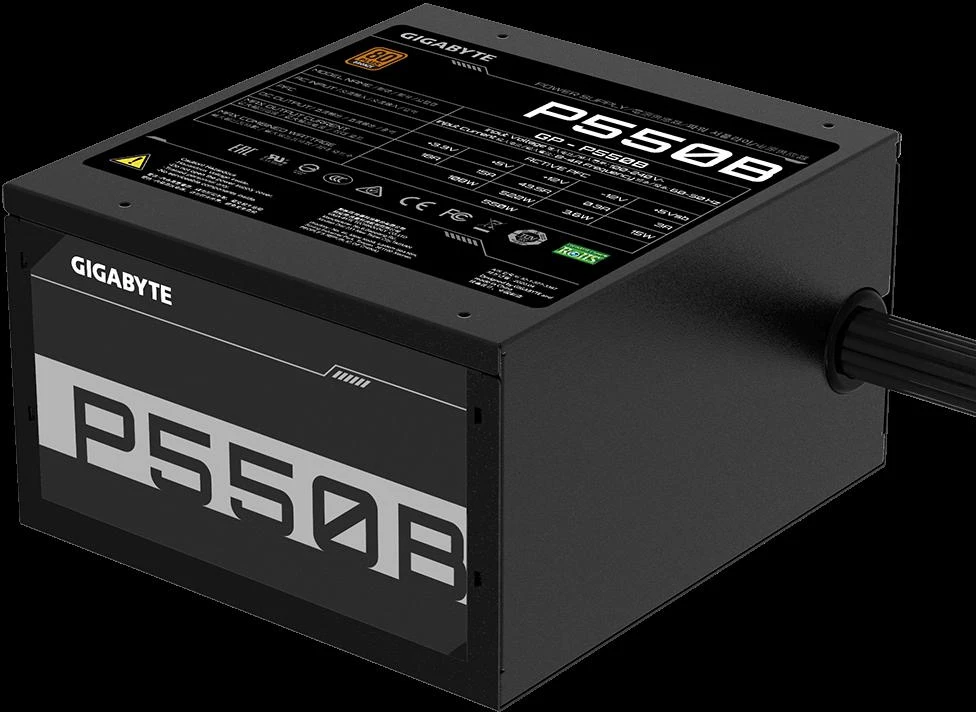 Gigabyte P550B maitinimo blokas 550 W 20+4 pin ATX ATX Juoda