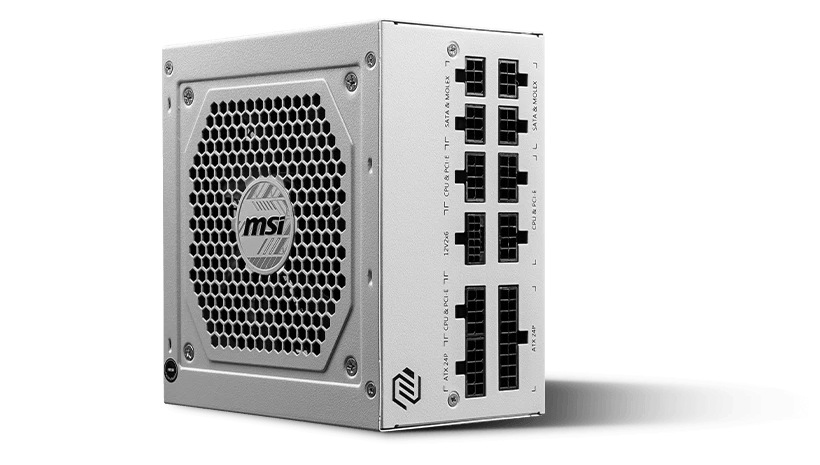 MSI Maitinimo šaltinis MAG A850GL PCIE5 WHITE / 80 PLUS Gold / 850W / Active PFC
