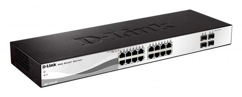 Šakotuvas D-LINK DGS-1210-20, Gigabit Smart Switch su 16 10/100/1000Base-T jungtys ir 4 Gigabit MiniGBIC (SFP) jungtys, 802.3x srauto valdymas, 802.3ad Link Aggregation, 802.1Q Quees.1p, 80 Prievado atspindėjimas,, Jumbo Frame palaikymas, 802.1D STP, ACL, LLDP, kabelių diagnostika, automatinio stebėjimo VLAN, automatinio balso VLAN, | D-Link | Tvarkoma L2 | Darbalaukis | 24 mėn.