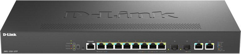 Šakotuvas D-LINK DMS-1250-12TP/E 12 prievadų 2.5G išmanusis valdomas PoE komutatorius | D-Link