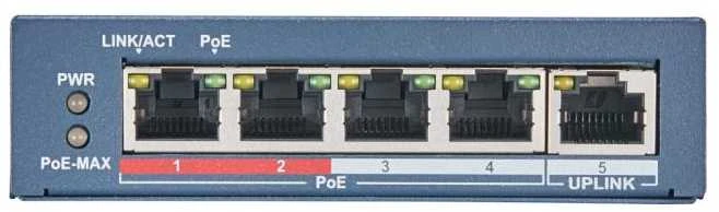 Šakotuvas SWITCH POE DS-3E0105P-E(B) 4 PRIEVADŲ Hikvision