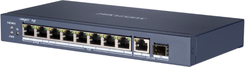 Šakotuvas SWITCH POE DS-3E0510HP-E 8 PRIEVADŲ SFP Hikvision