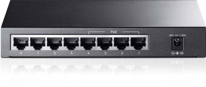 Šakotuvas TP-LINK 8 prievadų PoE jungiklis 4 PoE prievadai
