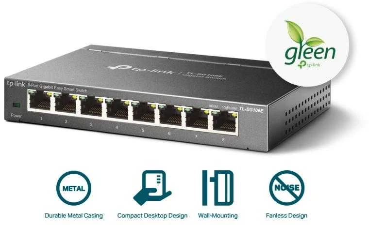 Šakotuvas Komutatorius TP-Link / TL-SG108E