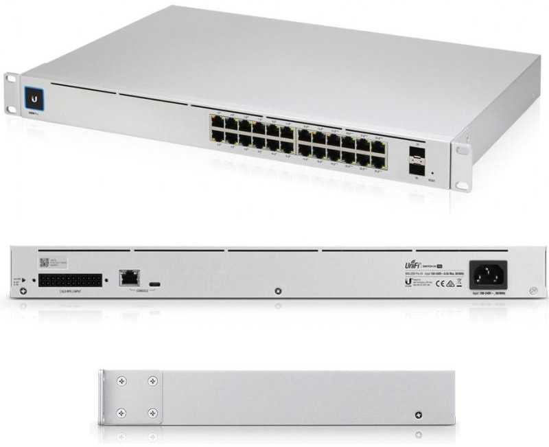 Šakotuvas UBIQUITI USW-Pro-24 valdomas jungiklis 24x 10/100/1000 2x SFP+ 1,3 colio ekranas