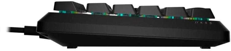 CORSAIR K55 CORE RGB Klaviatūra žaidimams RGB LED pašvietimas Juodas