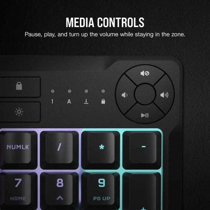 CORSAIR K55 CORE RGB Klaviatūra žaidimams RGB LED pašvietimas Juodas