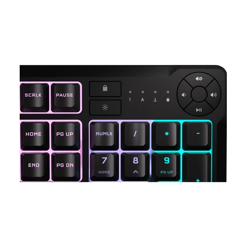CORSAIR K55 CORE RGB Klaviatūra žaidimams RGB LED pašvietimas Juodas