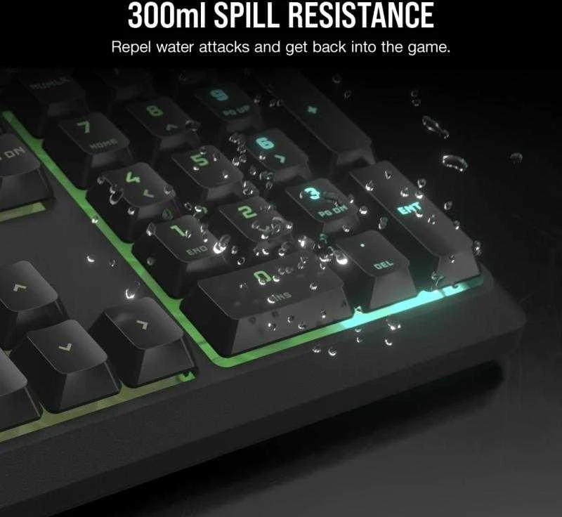 CORSAIR K55 CORE RGB Klaviatūra žaidimams RGB LED pašvietimas Juodas