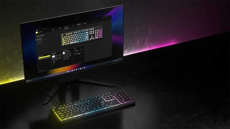 CORSAIR K55 CORE RGB Klaviatūra žaidimams RGB LED pašvietimas Juodas