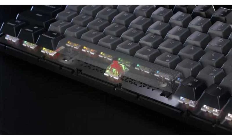 CORSAIR K65 Plus Belaidė mechaninė klaviatūra RGB LED pašvietimas Corsair MX Raudona