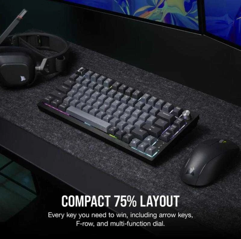 CORSAIR K65 Plus Belaidė mechaninė klaviatūra RGB LED pašvietimas Corsair MX Raudona