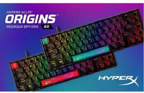 Hewlett Packard (HP) HyperX 65 Alloy Origins AQU žaidimų klaviatūra-US – Klávesnice