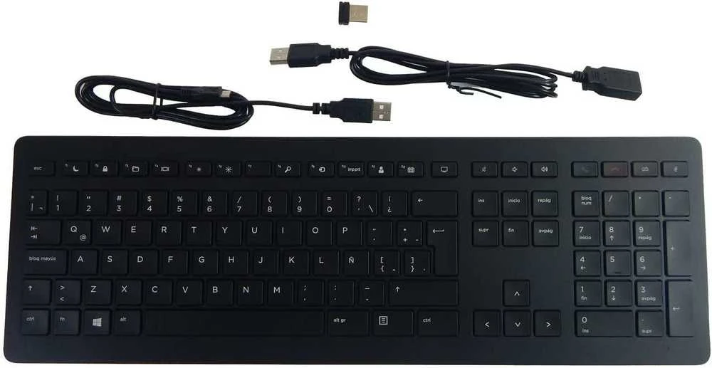 Hewlett Packard (HP) HP Premium Anodized Aliuminio Belaidė klaviatūra - Juodas - US ENG