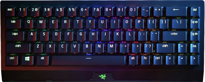 Belaidė 65% Klaviatūra Razer BlackWidow V3 Mini HyperSpeed su Razer Chroma RGB, Green Switch, US išdėstymas