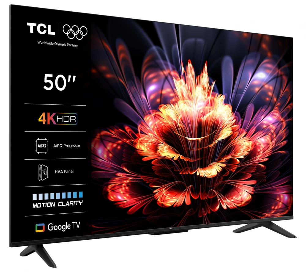 Televizorius TCL LED 4K TV | 50V6C | 50 | Smart TV | Google TV | UHD | Juodas