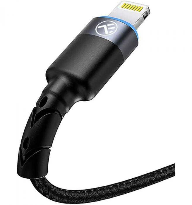 Tellur Data cable USB į Lightning LED, Nylon Braided, 1.2m juodos spalvos