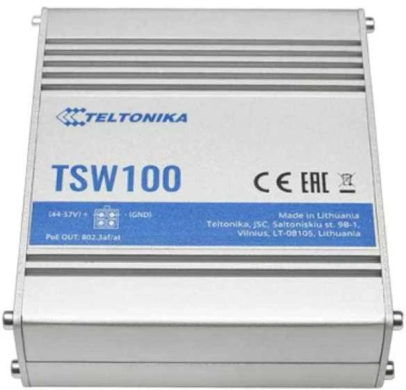 Šakotuvas 5 prievadų, 4 PoE prievadų komutatorius TELTONIKA TSW100