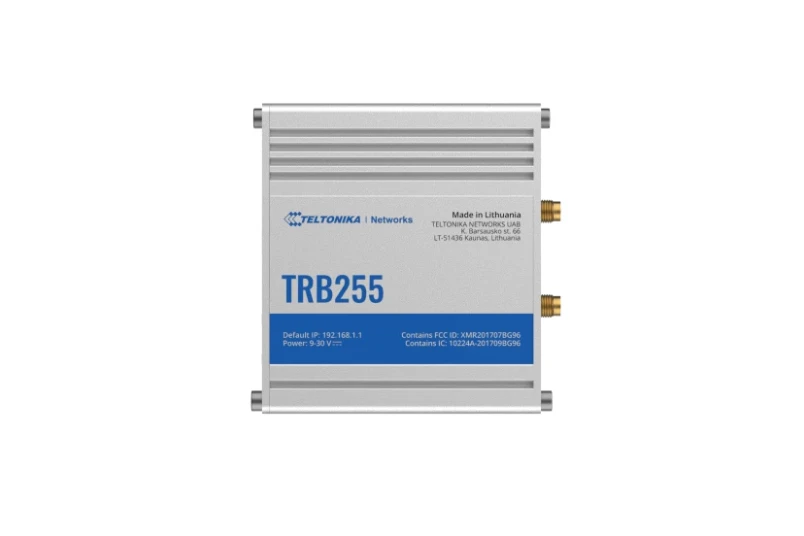 Šakotuvas „Teltonika TRB255 LTE Gateway“: nėra „WiFi“, 3G, Dvi SIM, „Enternet“ prievadas, RS232+RS485, „GPS Teltonika“