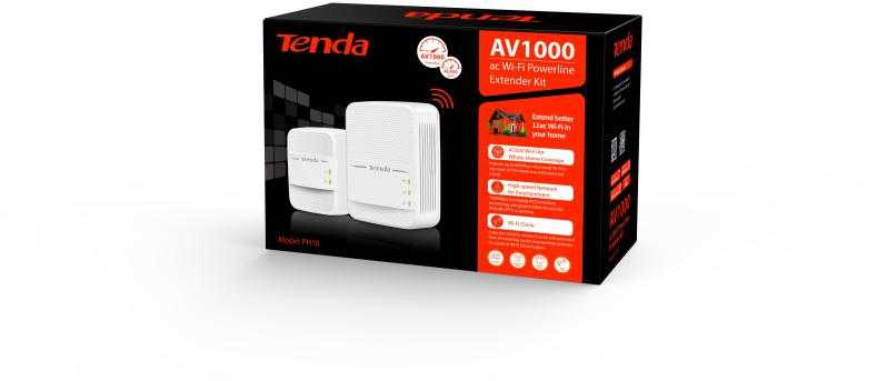 Tenda PH10 AV1000 WiFi Dualband Powerline Extender Kit