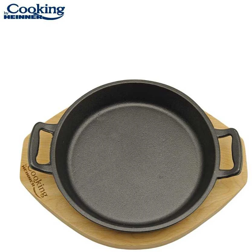 Cooking By Heinner Gryno ketaus serviravimo keptuvė su medine atrama, 20 cm skersmens, „Heinner“ gamina