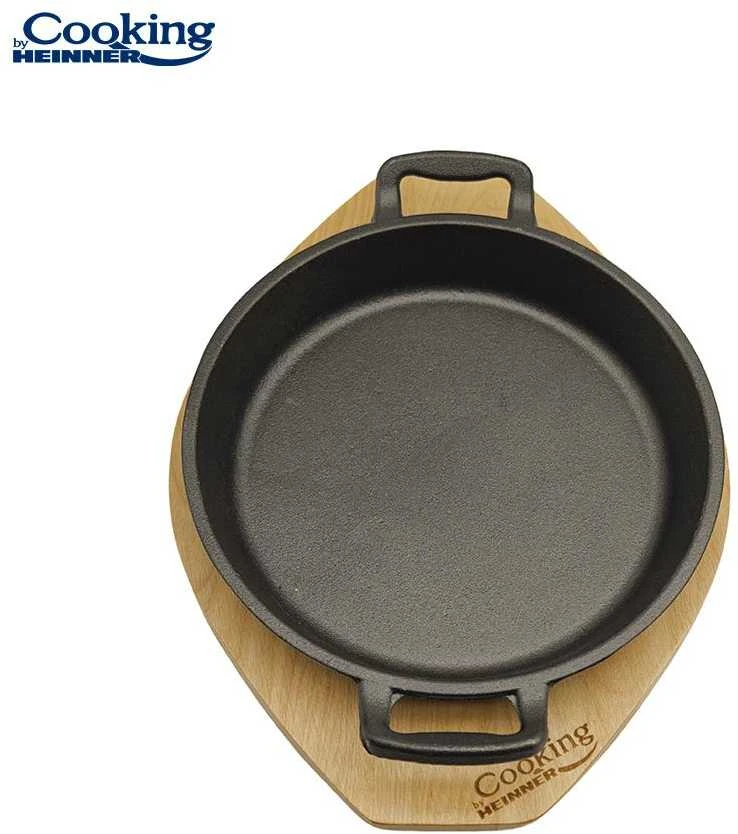 Cooking By Heinner Gryno ketaus serviravimo keptuvė su medine atrama, 20 cm skersmens, „Heinner“ gamina