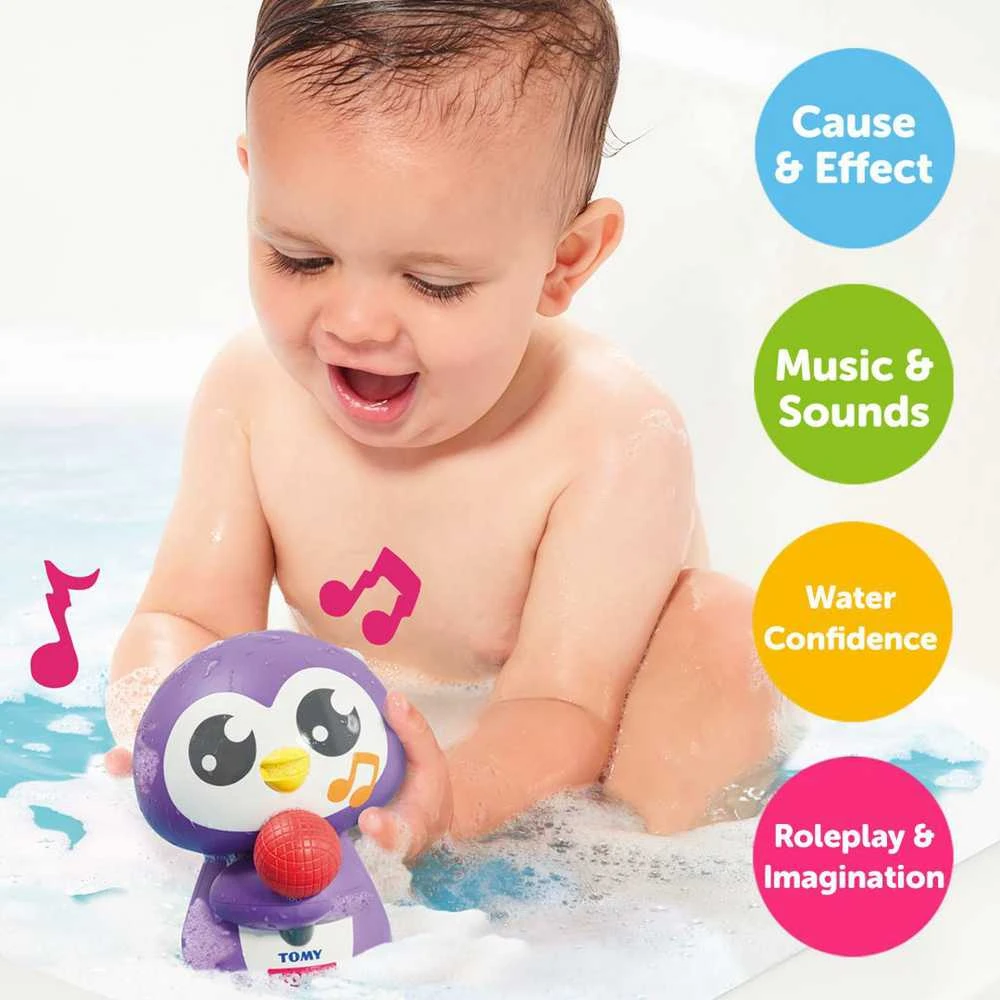 TOMY muzikinis vonios žaislas Tuneless Penguin, E72724C