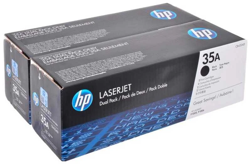 Hewlett Packard (HP) HP Toneris Juodas 35A, skirtas LaserJet P1005/P1006, dviguba pakuotė (2x1500 puslapių)