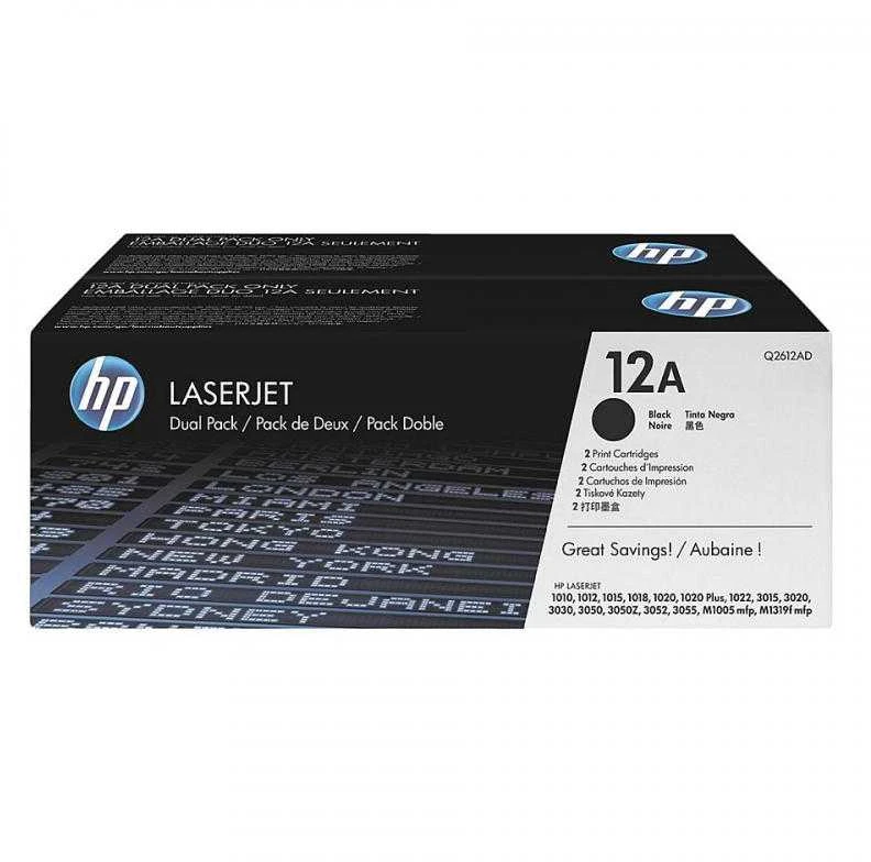 Hewlett Packard (HP) HP 12A 2 pak. Juodas Toneris kasetė, 2x2000 puslapių, skirta LaserJet 1018,1020,3020,3030,3055