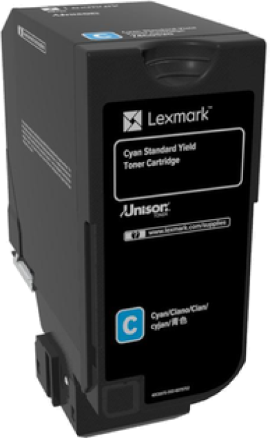 Lexmark CS72x žalsvai mėlyna standartinė našumo dažų kasetė | Lexmark 74C0S20 | CS720 žalsvai mėlynos spalvos standartinio našumo dažų kasetė | Kasetė | Žydra spalva