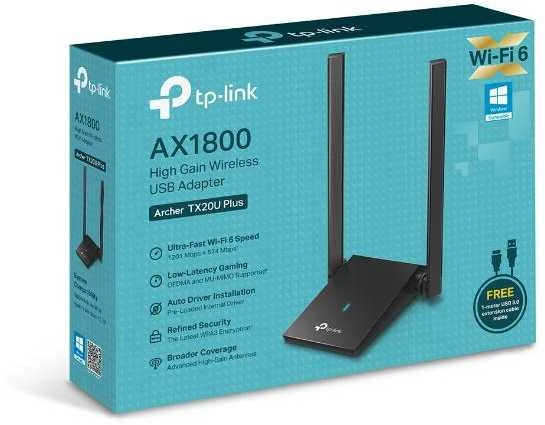 TP-Link Archer TX20U Plus Wi-Fi 6 adapterio pakuotė